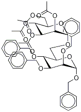 Benzyl 6-O-(2,3,4,6-Tetra-O-acetyl-α-D-mannopyranosyl)-2,3,4-tri-O-benzyl-α-D-mannopyrannoside 化学構造式
