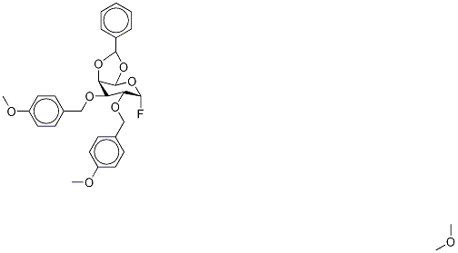 Fluoro 4,6-O-Benzylidene-2,3-di-O-(4-methoxybenzyl)-α-D-galactopyranoside,,结构式