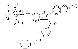 Methyl-1-(4’-tert-butyldimethylsylyl-6-hydroxyraloxifene-d4)-2,3,4-tri-O-acetyl--D-glycopyranuronate Structure