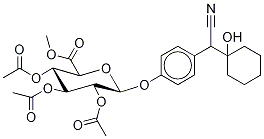 4-Hydroxy-α-(1-hydroxycyclohexyl)benzeneacetonitrile 2,3,4-Tri-O-acetyl-β-D-glucuronide Methyl Ester Structure