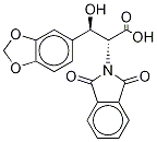 1,3-ベンゾジオキソール-N-フタルイミドDL-THREO-ドロキシDOPA-13C2,15N 化学構造式