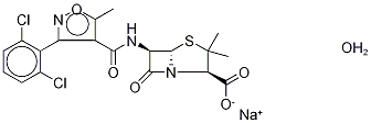 Dicloxacillin-13C4 SodiuM Salt Monohydrate Structure