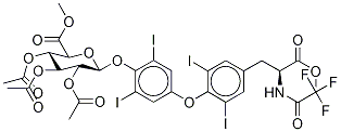 N-(Trifluoroacetyl)-thyroxine 2,3,4-O-Triacetyl-4’O-β-D-glucuronide Dimethyl Diester,,结构式