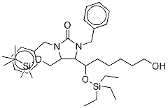 4-(tert-Butyldimethylsilyloxymethyl)-5-(6-O-triethylsilyl-1,6-dihydroxyhexyl)-1,3-dibenzyl-2-imidazolidinone Structure