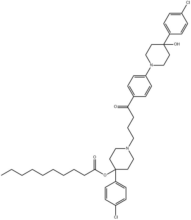 4-[4-(4-Chlorophenyl)-4-hydroxypiperidine]-4-defluorohaloperidol Decanoate  Structure
