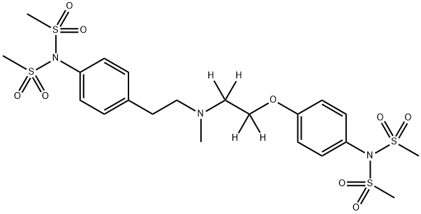 Methyl-[4-(dimethylsulfonylamino)phenylethyl]-[4-(dimethylsulfonylaminophenoxyethyl-D4)amine Struktur