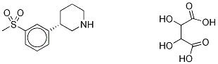 3R-(+)-3-(3-Methanesulfonyl-phenyl)-piperidine Tartaric Acid Salt Structure