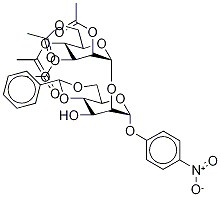 4-Nitrophenyl 2-O-(2,3,4,6-Tri-O-acetyl-α-D-mannopyranosyl)-4,6-O-benzylidene-α-D-mannopyranoside Structure