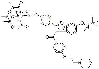 Methyl-1-(6-tert-butyldimethylsylyl-4’-hydroxyraloxifene-d4)-2,3,4-tri-O-acetyl--D-glycopyranuronate Structure