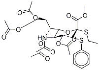 5-(Acetylamino)-5-deoxy-3-S-phenyl-2-S-ethyl-2,3-dithio-D-erythro-α-L-gluco-2-nonulopyranosonic Acid Methyl Ester 2,4,7,8,9-Pentaacetate, , 结构式