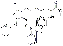 (1R,2S,3R,5S)-2-(tert-Butyldiphenylsilyloxy)methyl-5-hydroxy-3-tetrahydropyranyloxy-α-(phenylseleno)cyclopentaneheptanoic Acid Methyl Ester (Mixture of Diastereomers) Structure