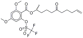 rac 2,4-Dimethoxy-6-[[(trifluoromethyl)sulfonyl]oxy]benzoic Acid 1-Methyl-5-oxo-9-decen-1-yl Ester-d6
 Struktur