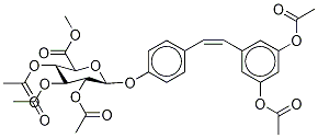 cis Resveratrol Penta-O-acetyl-4’-β-D-glucuronide Methyl Ester, , 结构式