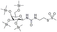 2,3,4,6-Tetra-O-trimethylsilyl-N-(β-D-galactopyranosyl)-N’-[(2-methanethiosulfonyl)ethyl]urea Structure