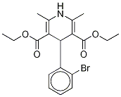 4-(2-ブロモフェニル)-2,6-ジメチル-3,5-ピリジン二カルボン酸-D10ジエチルエステル 化学構造式