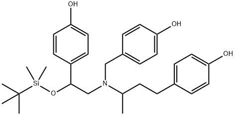 N-(4-Hydroxy)benzyl O-tert-Butyldimethylsilyl Ractopamine Struktur