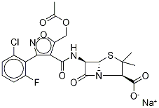 5-Acetyloxymethyl Flucloxacillin Sodium Salt Structure