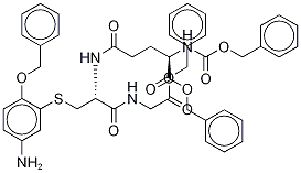 2-O-Benzyl-N-carboxybenzyl-N’desacetyl Acetaminophen Glutathione Dibenzyl Ester Structure