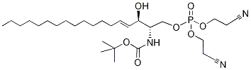 Bis(2-cyanoethyl)-1-(N-tert-butyloxycarbonyl)-D-erythro-D-sphingosine-1-phosphate-13C2, D2 Struktur