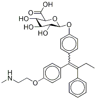 N-Desmethyl-4-hydroxy Tamoxifen β-D-Glucuronide 
(E/Z Mixture), 152764-52-8, 结构式