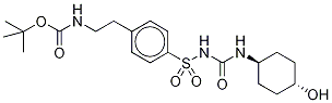 1-[4-(2-N-BOC-2-アミノエチルフェニル)スルホニル]-3-(TRANS-4-ヒドロキシシクロヘキシル)尿素 化学構造式