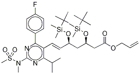 3,5-Di(tert-butyldiMethylsilyl) Rosuvastatin Allyl Ester Structure