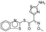 S-2-Benzothiazolyl-2-aMino-α-(MethoxyiMino)-4-thiazolethiolacetate-d3 Struktur