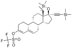 13-Ethyl-17α-triMethylsilylethynyl-3-triflate-18,19-dinor-pregna-3,5-dien-17-ol TriMethylsilyl Ether Structure