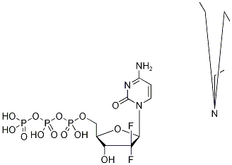 2'-Deoxy-2',2'-difluorocytidine 5'-(Tetrahydrogen Triphosphate)-13C,15N2 Di(N,N-diethylethanaMine) Struktur