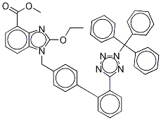 2-Ethoxy-1-[[2'-[2-(trityl)-2H-tetrazol-5-yl][1,1'-biphenyl]-4-yl]methyl]-1H-benzimidazole-4-carboxylic Acid Methyl Ester-d4 (Candesartan Impurity) Structure