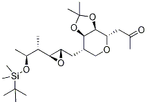 4,8-Anhydro-1,3,7-trideoxy-7-[[3-((1R,2S)-2-tert-butyldimethylsilyloxy-1-methylpropyl)oxiranyl]methyl]-5,6-O-(1-methylethylidene)-L-talo-2-octulose Structure