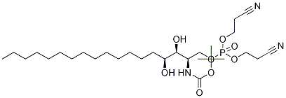 N-tert-Butyloxycarbonyl-D-ribo-phytosphingosine-1-phosphate Dicyanoethyl Ester Structure