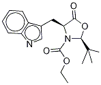 (2S,4S)-2-(tert-Butyl)-3-(ethoxycarbonyl)-4-(indol-3-yl-methyl]-1,3-oxazolidin-5-one Structure