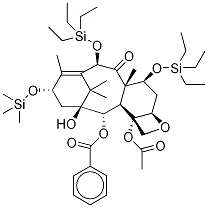 (2aR,4S,4aS,6R,9S,11S,12S,12aR,12bS)-12b-(Acetyloxy)-12-(benzoyloxy)-1,2a,3,4,4a,6,9,10,11,12,12a,12b-dodecahydro-11-hydroxy-4a,8,13,13-tetramethyl-4,6-bis[(triethylsilyl)oxy]-9-[(trimethylsilyl)oxy]-7,11-methano-5H-cyclodeca[3,4]benz[1,2-b]oxet-5-one-d5 Structure