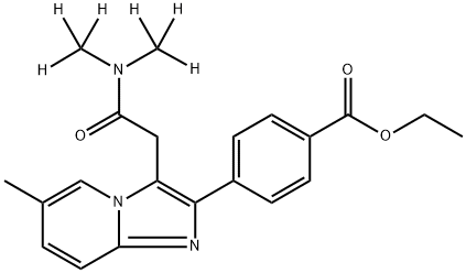 Zolpidem Phenyl-4-carboxylic Acid Ethyl Ester-d6 Structure