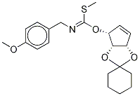 (1R,2R,3R)-3-[N-(4-Methoxybenzyl)imidomethylthiomethoxy]-1,2-dihydroxy-4-cyclopropene 1,2-Cyclohexyl Ketal Struktur