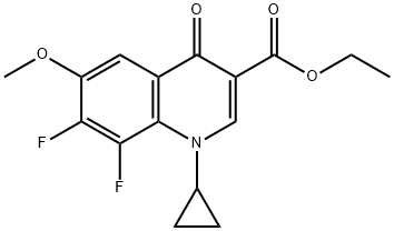1-环丙基-6-甲氧基-7,8-二氟-4-氧代-1,4-二氢-3-喹啉羧酸乙酯,1329836-33-0,结构式