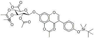 5-O-Acetyl-4'-O-tert-butyldiMethylsilyl Genistein 7-(Tri-O-acetyl-β-D-glucuronic Acid Methyl Ester) 结构式