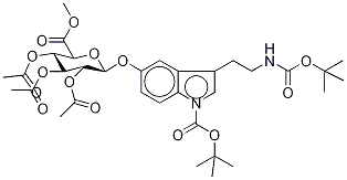 N,N-Di-(tert-Butyloxycarbonyl) Serotonin 2,3,4-tri-O-Acetyl-β-D-glucuronide Methyl Ester Struktur