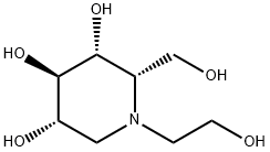 (2S,3R,4R,5S)-1-(2-hydroxyethyl)-2-(hydroxymethyl)-3,4,5-Piperidinetriol Hydrochloride Struktur