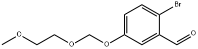 2-ブロモ-5-ヒドロキシベンズアルデヒド5-O-(2-メトキシエトキシメチル)エーテル 化学構造式