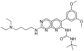 N-[2-[[4-(DIETHYLAMINO)BUTYL]AMINO-6-(3,5-DIMETHOXYPHENYL)PYRIDO[2,3-D]PYRIMIDIN-7-YL]-N'-(1,1-DIMETHYLETHYL)UREA 结构式