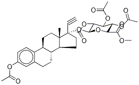 3,2’,3’,4’-Tetraacetyl Ethynyl Estradiol 17--D-Glucuronide Methyl Ester Structure