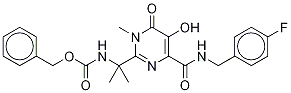 Benzyl [1-[4-[[(4-Fluorobenzyl)amino]carbonyl]-5-hydroxy-1-methyl-6-oxo-1,6-dihydropyrimidin-2-yl]-1-methylethyl]carbamate-d3 Structure