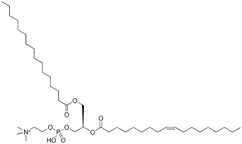 1-Palmitoyl-2-oleoyl-sn-glycerol-3-phosphocholine-13C18 Structure