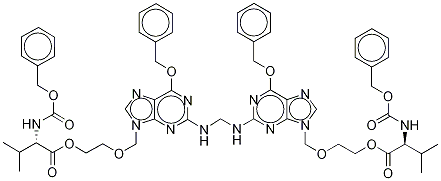 Bis N-Benzyloxycarbonyl-6-O-benzyl-valacyclovir Structure