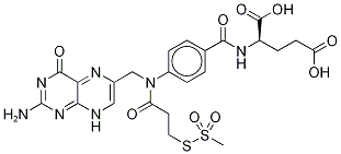 10-[(3-Methanethiosulfonyl)-1-propionyl] Folic Acid Structure