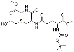 S-(2-Hydroxyethyl)-N-tert-butyloxycarbonyl Glutathione DiMethyl Diester Structure
