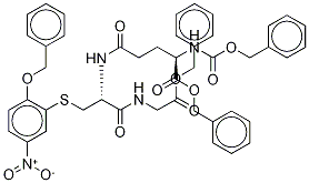 2-O-Benzyl-S-(4-nitro-2-hydroxyphenyl)-N-carboxybenzyl glutathione Dibenzyl Ester Structure