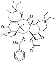 7,10-Bis-O-triethylsilyl-10-deacetyl-14β-hydroxy-13-oxo Baccatin III, , 结构式